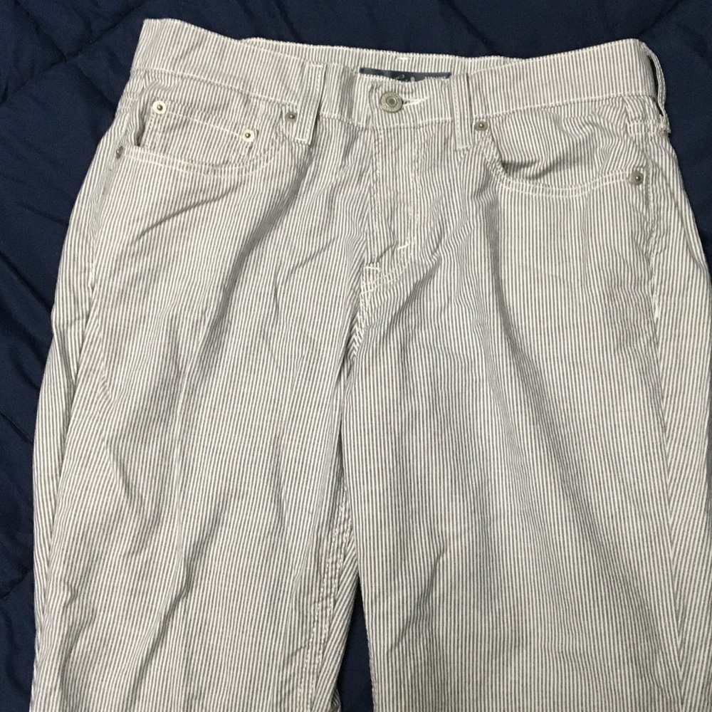 Women's Blue & White Pinstripe Chinos Size 29